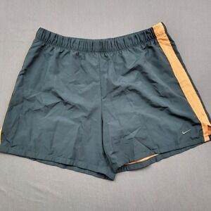 Nike Performance Womens XL Running Shorts Gray Orange Mesh Side Stripe
